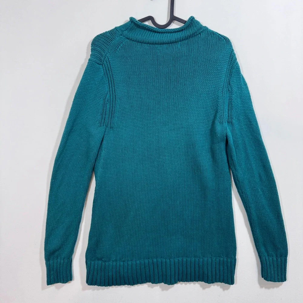 J. Crew Factory Teal Cowl Neck Sweater - Picture 10 of 11